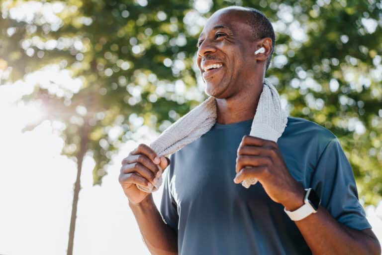 Man happy after exercising